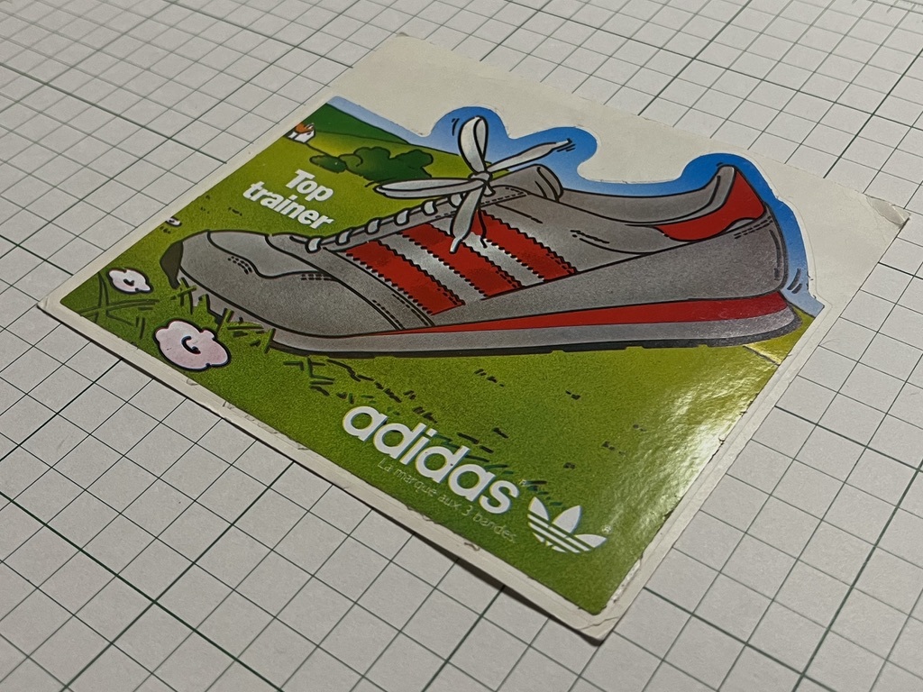 【adidas】古い アディダスのステッカー： 1980~1990年代 フランス Top trainer ビンテージ スニーカー バレンシアガ +Afの画像2