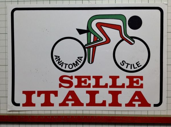 【大きめサイズ】フランスのステッカー：レア ビンテージ 販促 SELLE ITALIA セラ イタリア自転車 ツールドフランス ロゴ +Ag
