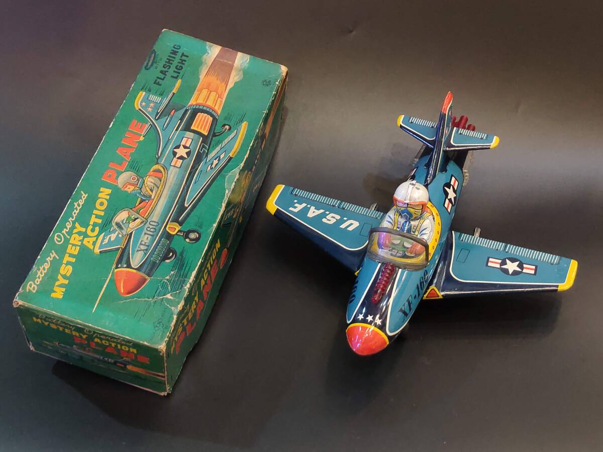 [306] mystery action PLANE | moveable goods | *Tin Toy tin plate ( used )| 1 jpy start | Yupack 60 size | Thursday shipping 
