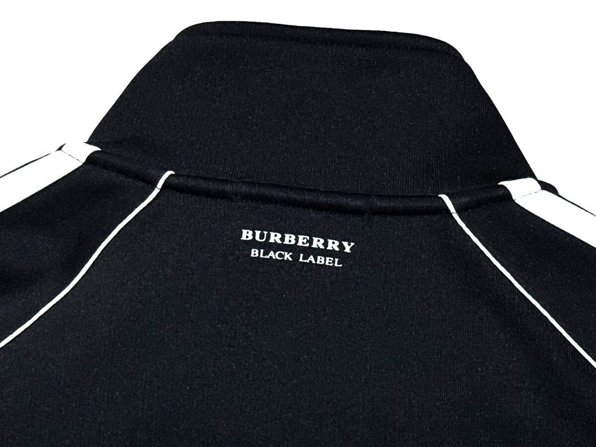 美品 バーバリーブラックレーベル ホース刺繍 ノバボーダー 袖ライン トラックジャケット 3/L 黒 ジャージ ブルゾン BURBERRY BLACK LABELの画像5