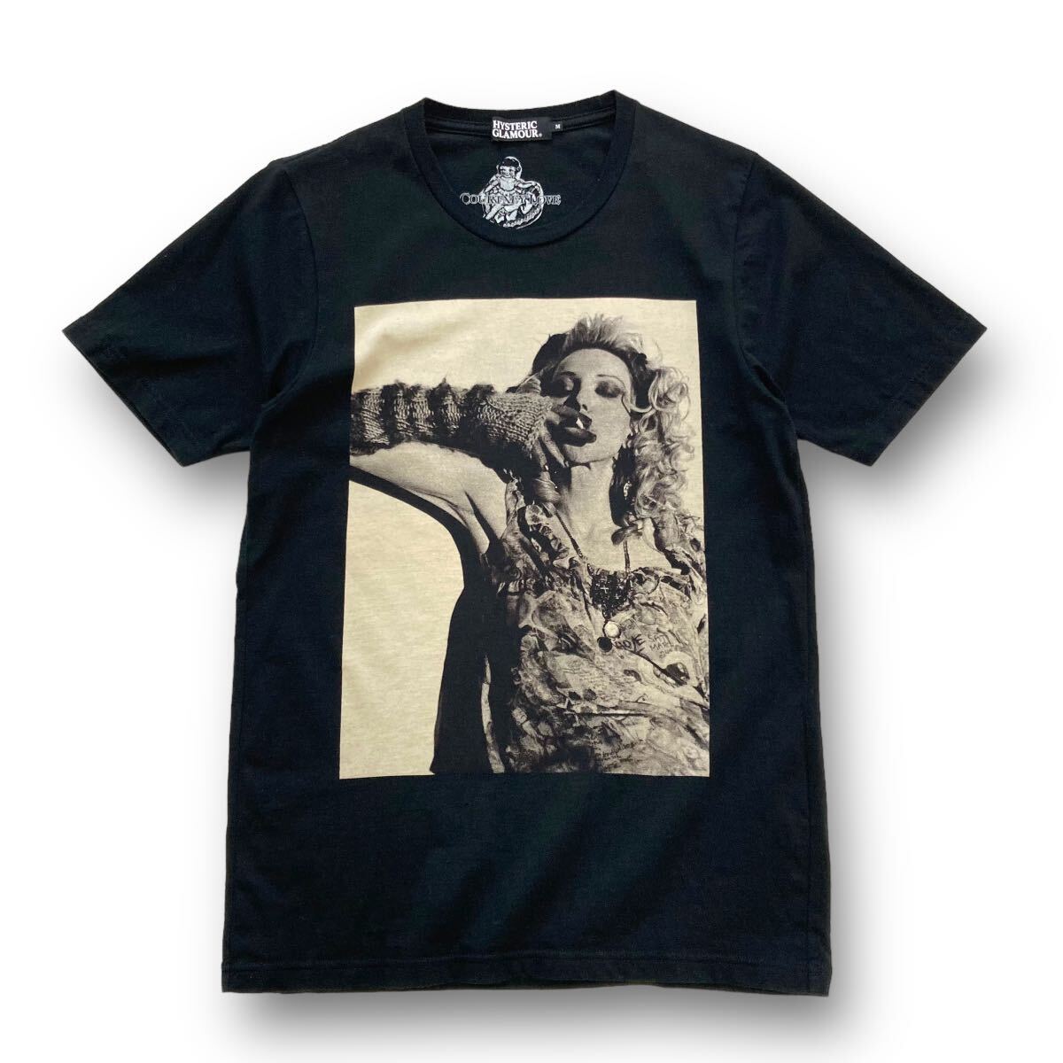 【HYSTERIC GLAMOUR】ヒステリックグラマー コートニーラブ フォトプリントTシャツ 半袖tシャツ COURTNEYLOVE 黒 ブラック (M)