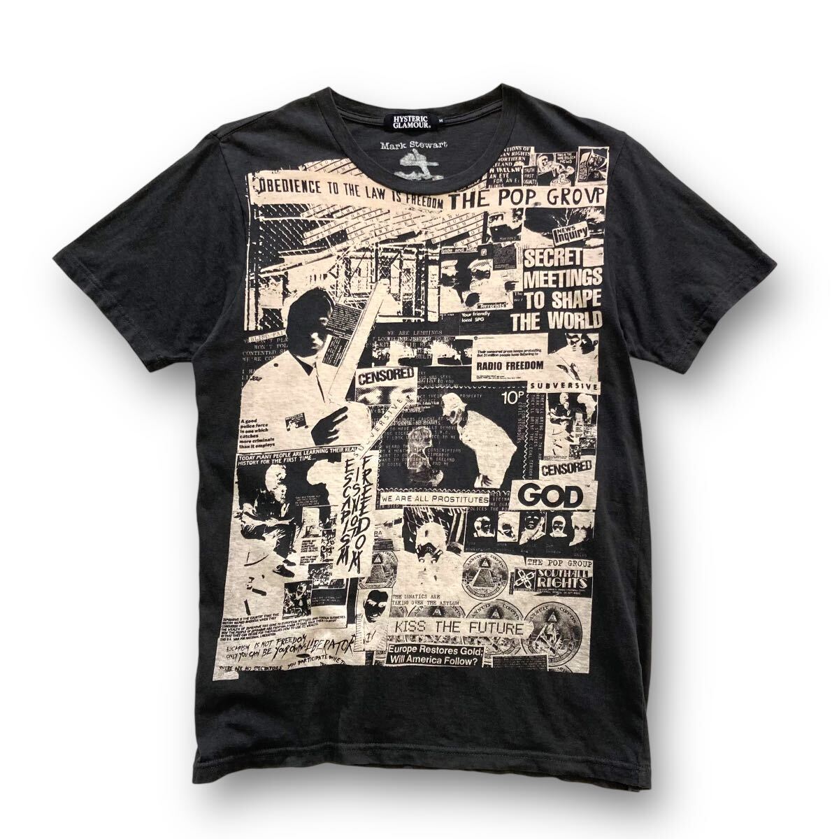 【HYSTERIC GLAMOUR】ヒステリックグラマー Mark Stewart マークスチュワート プリントTシャツ 半袖Tシャツ バックプリント 日本製 (M)_画像10