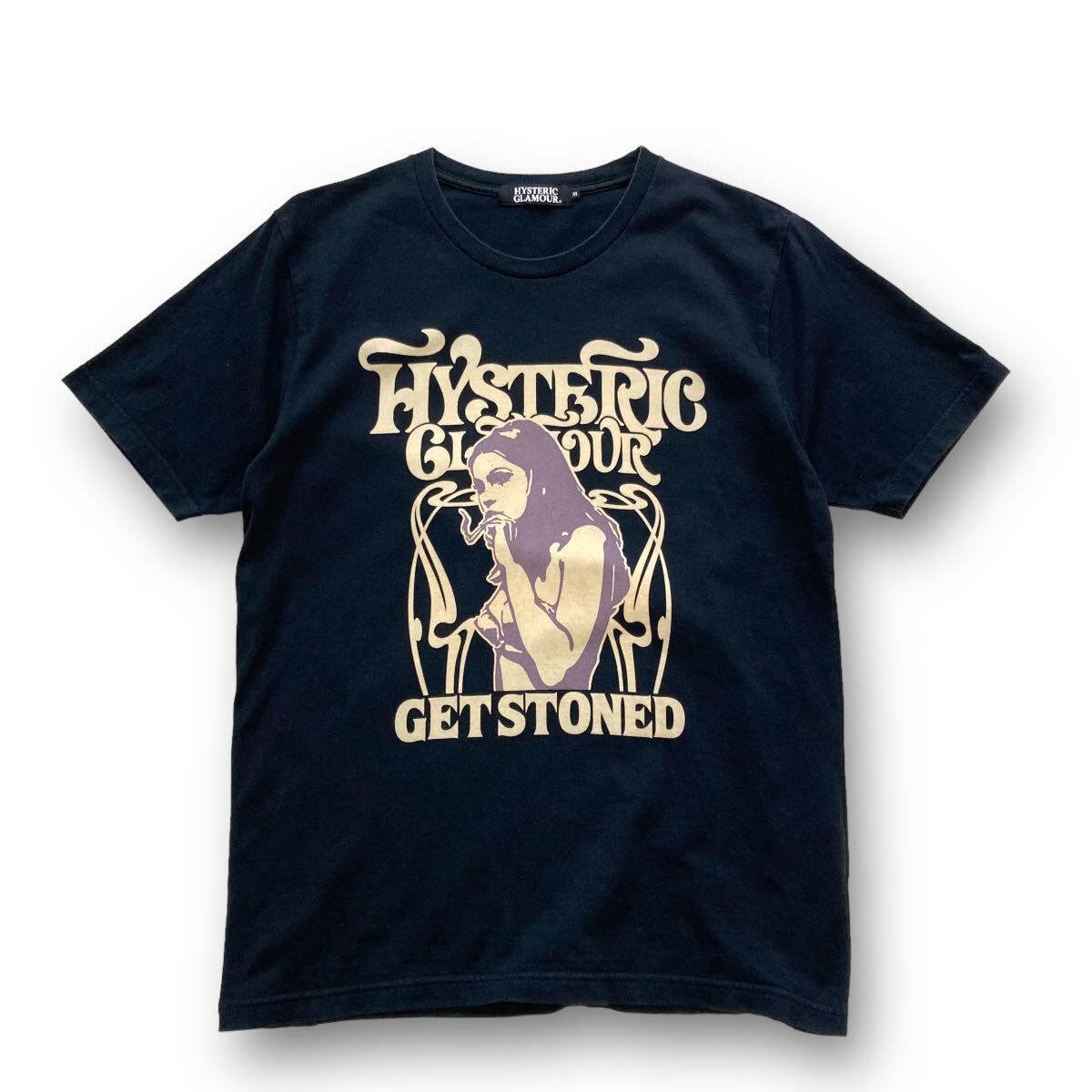 【HYSTERIC GLAMOUR】ヒステリックグラマー ヒスガール Tシャツ 半袖tシャツ GET STONED 黒 ブラック タバコ 日本製 カットソー (M)_画像9