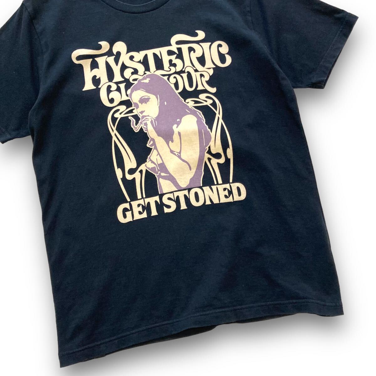 【HYSTERIC GLAMOUR】ヒステリックグラマー ヒスガール Tシャツ 半袖tシャツ GET STONED 黒 ブラック タバコ 日本製 カットソー (M)_画像5