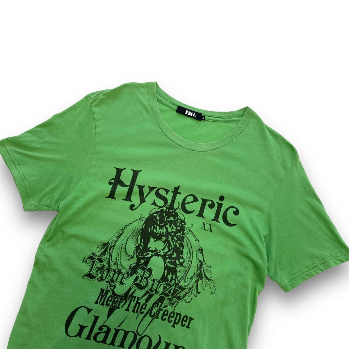 【HYSTERIC GLAMOUR】ヒステリックグラマー ヒスガール tシャツ 半袖Tシャツ Love Buzz Meet The Ceeper 日本製 グリーン カットソー 