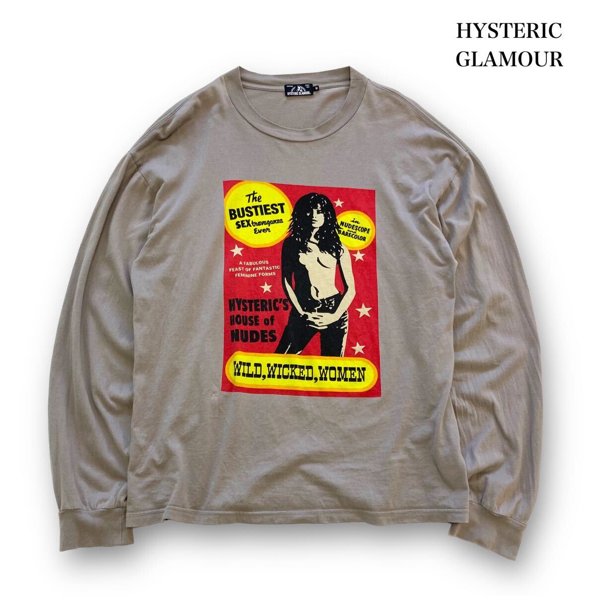 【HYSTERIC GLAMOUR】ヒステリックグラマー ヒスガール ロンT 長袖Tシャツ ロングスリーブ カットソー LONGT-SHIRT 日本製 (M)