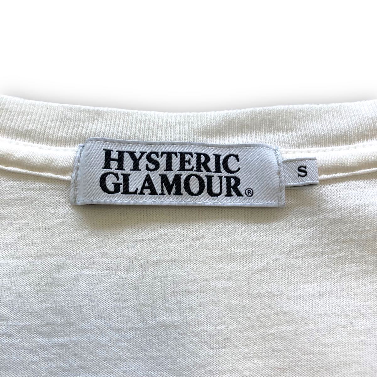 【HYSTERIC GLAMOUR】ヒスガールプリントTシャツ 半袖Tシャツ ヒステリックグラマー 白 ホワイト ゴールドラメ MEET THE CREEPER 68 金ラメ