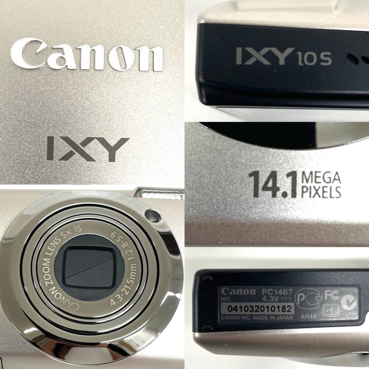 D6840*10 美品 Canon キャノン デジカメ IXY 10S PC1467 14.1MEGA PIXELS/ZOOM LENS 5x IS 4.3-21.5mm 1:2.8-5.9 ケース付きの画像7