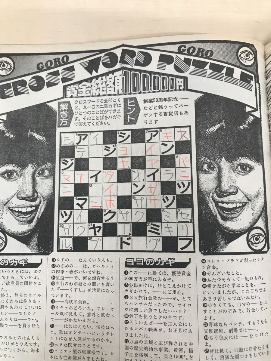 雑誌 GORO 昭和58年4月14日【ピンナップ欠品、一部書き込み有】河合奈保子 武田恭子 石川秀美 岡本かおり 服部まこ 他の画像5