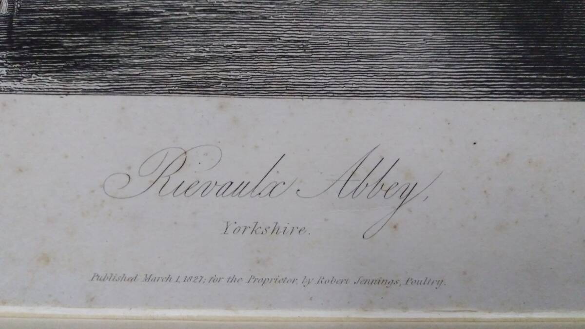 #C【J.M.W.Turner(ターナー)/銅版画6】『Rievaula Abbey』●イギリスロマン主義●縦33.5×横40.5㎝●検)リトグラフ/水彩画/風景画