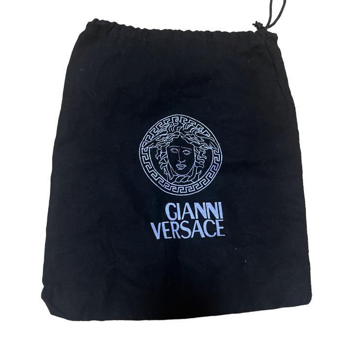 [ beautiful goods * storage bag attaching ]GIANNI VERSACE pouch Gianni Versace Versace travel pouch make-up pouch black black mete.-sa