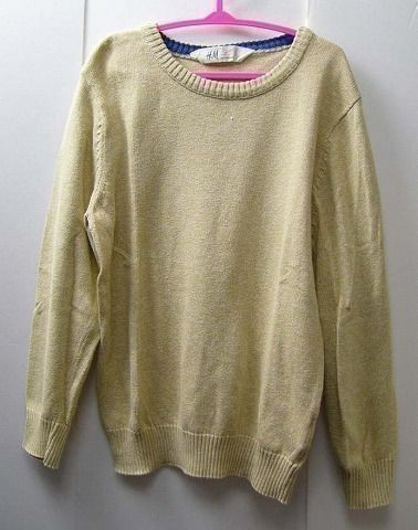 yas-92 H&M# Kids child clothes 120 size about beige cotton knitted 