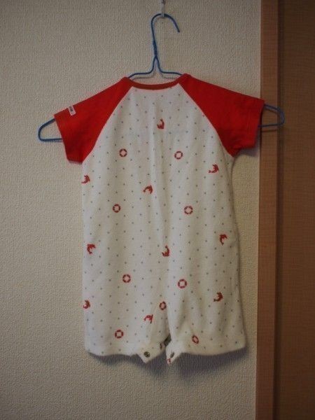 rsrs3-154 детская одежда COMMECAISM комбинезон морской рисунок красный белый 70