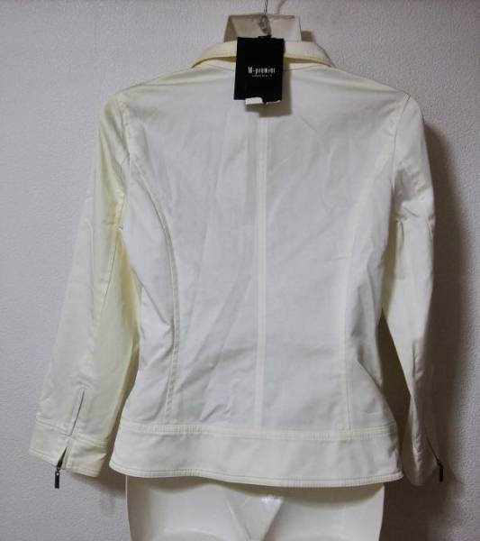 jjyk6-87 M-premier M pull mie jacket outer Zip white ivory white 38