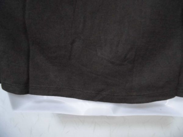 mk25　新品　Al Massimo　■ 衿パール使い ■　ウール混長袖カットソー　ダークブラウン　濃茶　M　_画像6