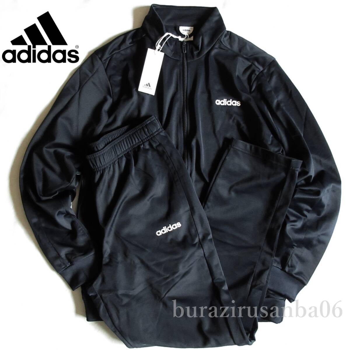 メンズ 2XO 黒 未使用 adidas アディダス ジャージ 上下 ジャージジャケット ジャージパンツ トレーニング セットアップ トラックスーツの画像1