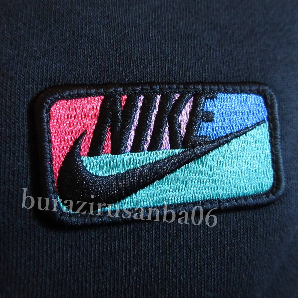  men's L* unused regular price 1.8 ten thousand NIKE Nike sweat top and bottom Logo embroidery patch pull over Parker pants reverse side f lease setup black 