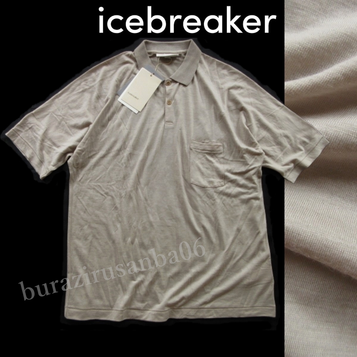 未使用 ICEBREAKER アイスブレーカー COOL-LITE クールライト ショートスリーブ ポロ 半袖 ポロシャツ サンプル品 メンズ M 日本サイズ Lの画像1