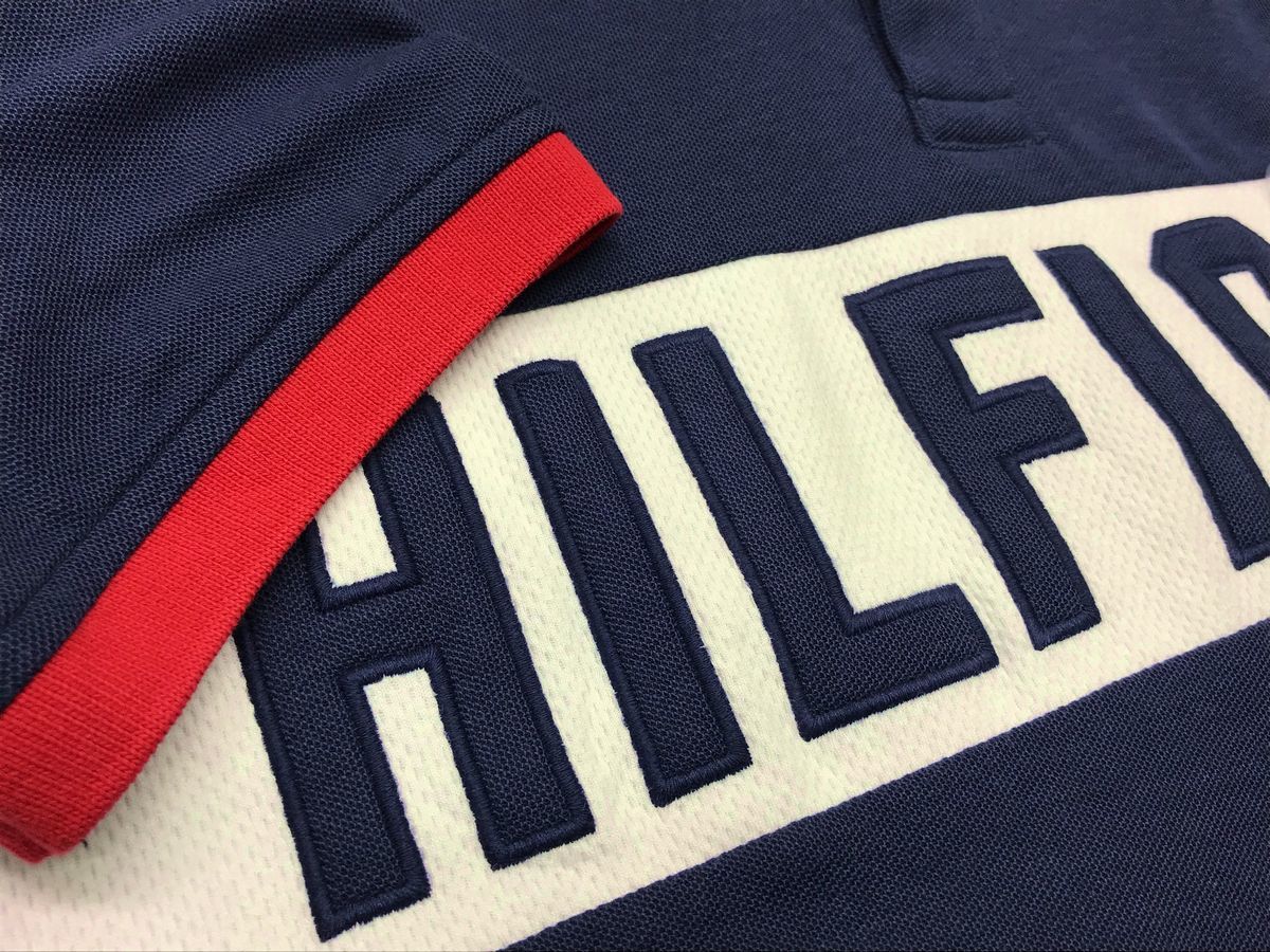 USA正規品【2XL】 トミーヒルフィガー TOMMY HILFIGER 半袖 ポロシャツ Polo 紺 ネイビー パッチ メッシュ UVカット 吸水速乾 アメリカ NY_画像5