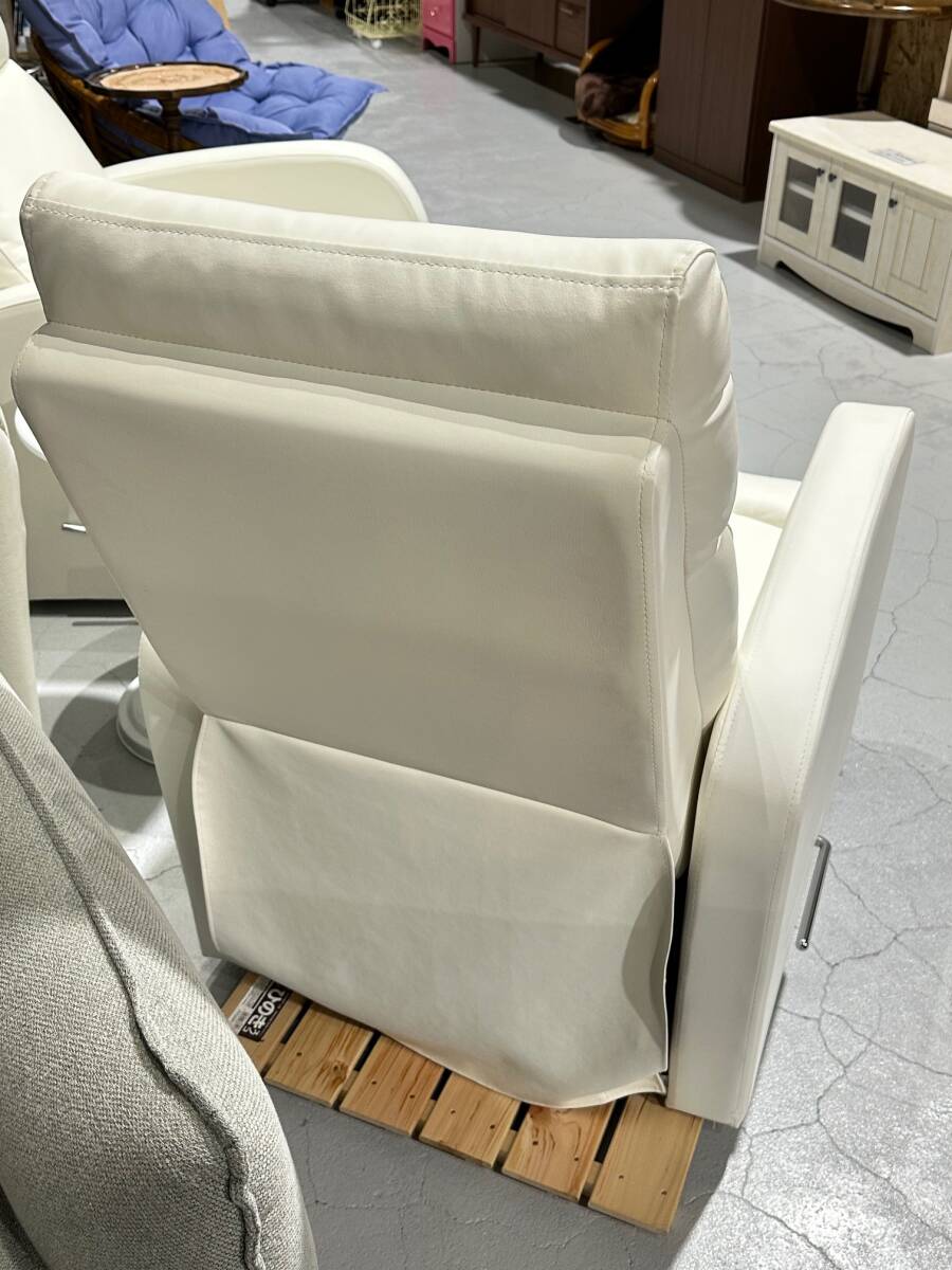 * manual reclining chair * salon white relax chair reclining sofa compact space-saving Fukushima Koriyama city * direct delivery OK*