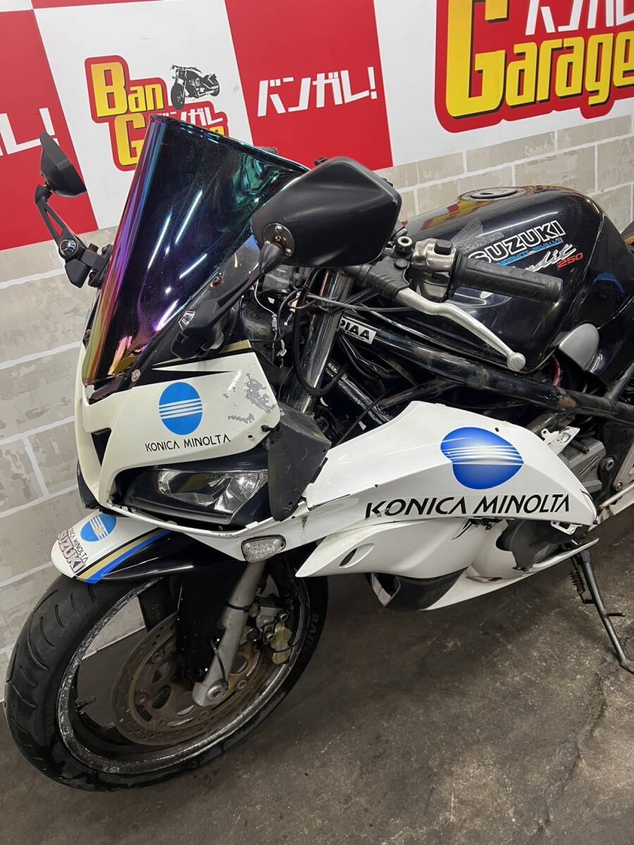 SUZUKI スズキ BANDIT 250 バンディット GJ74A 書類無し 不動 クランキング動画有り 未整備 現状 売り切り バンガレの画像9