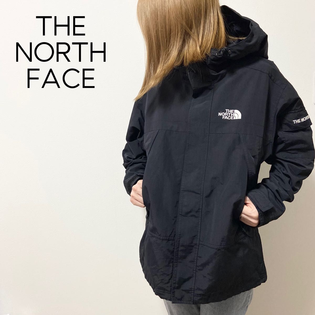 日本未入荷　海外限定モデル　THE NORTH FACE ノースフェイス　マウンテンパーカー　マンパ　ジャンバー　肩ロゴ　黒　XS