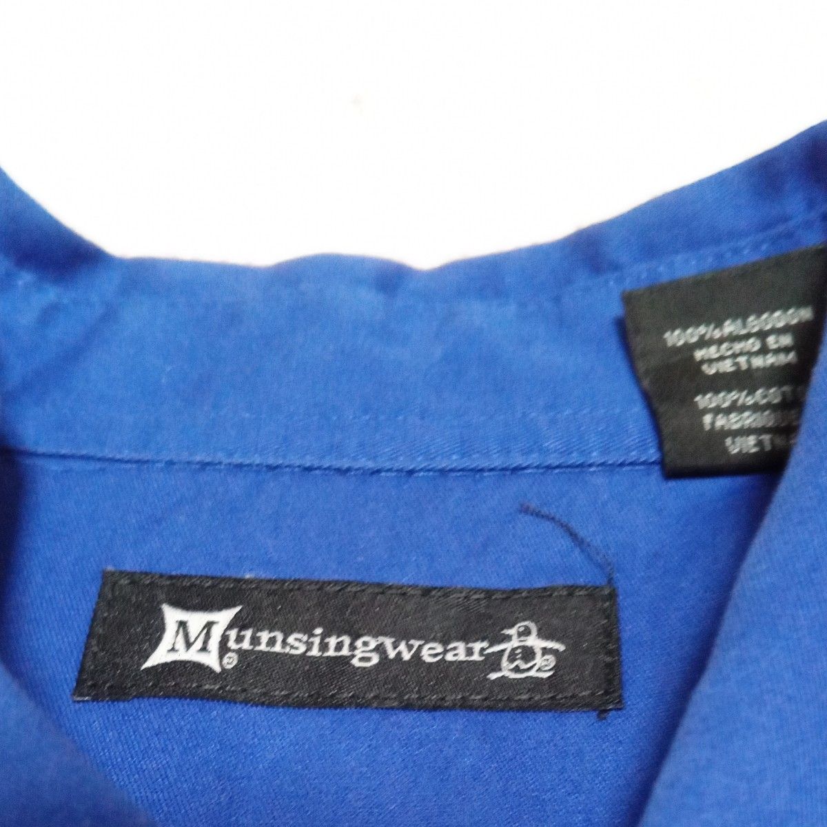 Munsing Wear  長袖シャツ　XL ブルー　古着　アメリカ　輸入　マンシングウェア シャツ 長袖　米国　