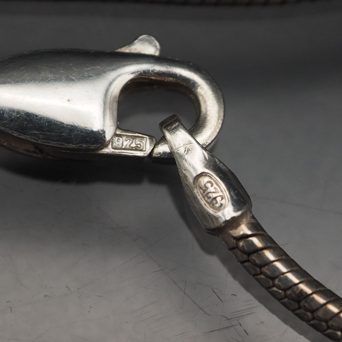 N209 Vintage 925 ITALY печать колье Sune -k цепь дизайн серебряный 