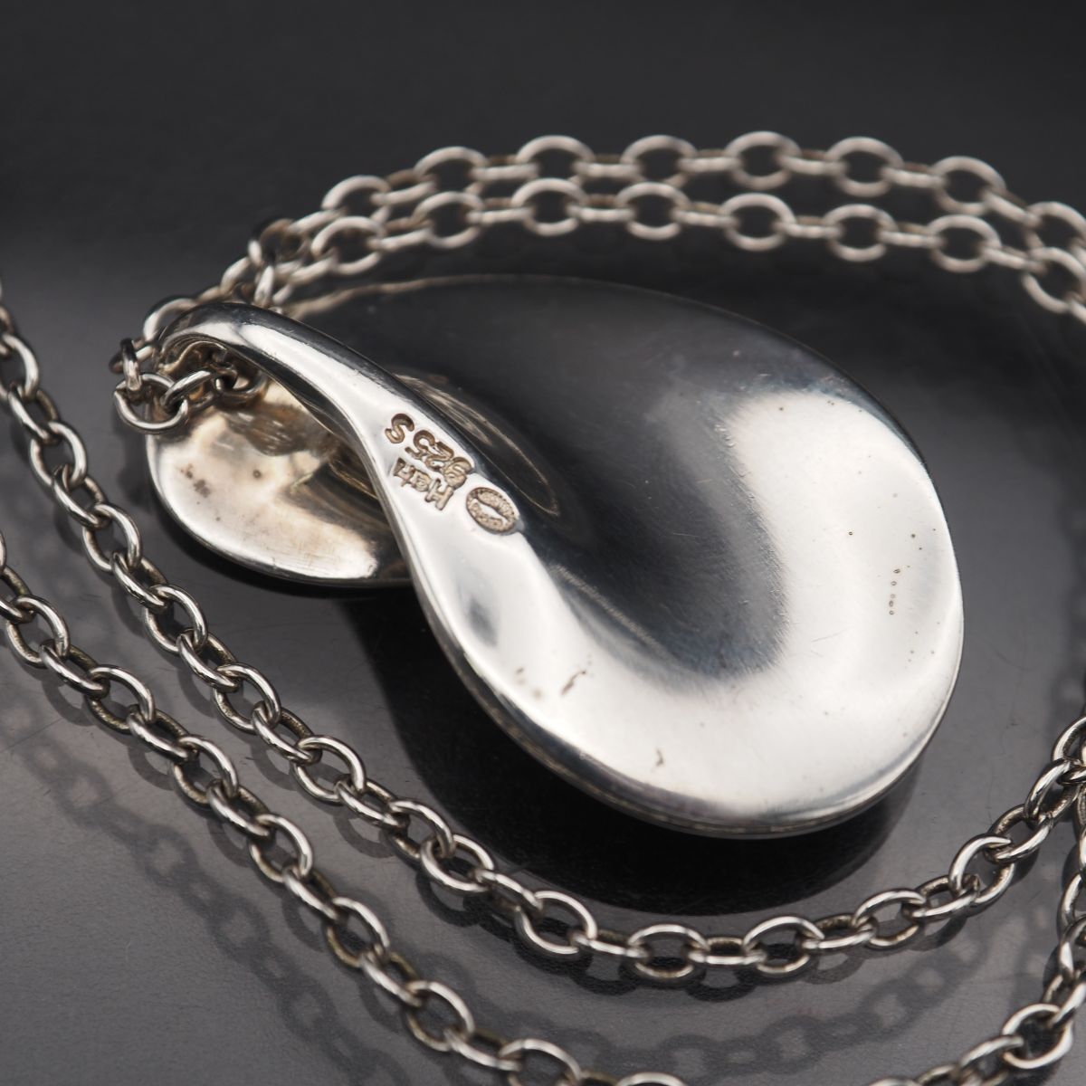 Y754 1円 ジョージジェンセン GEORG JENSEN HaH 925S刻印 デザイン シルバー ペンダント ネックレスの画像5