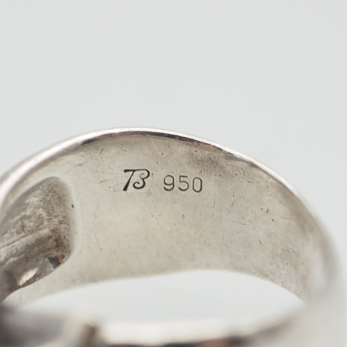 N411 ブルースピネル 950刻印 リング デザイン シルバー 指輪 8月誕生石 8号_画像5