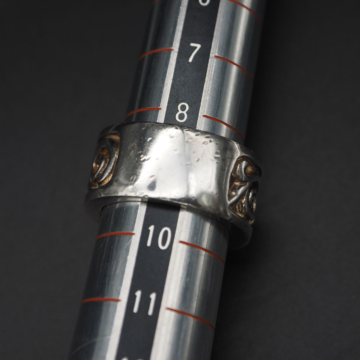 K629 ヴィンテージ ダイヤモンド 0.01ct SV925刻印 リング シークレットストーン デザイン シルバー 指輪 4月誕生石 9号