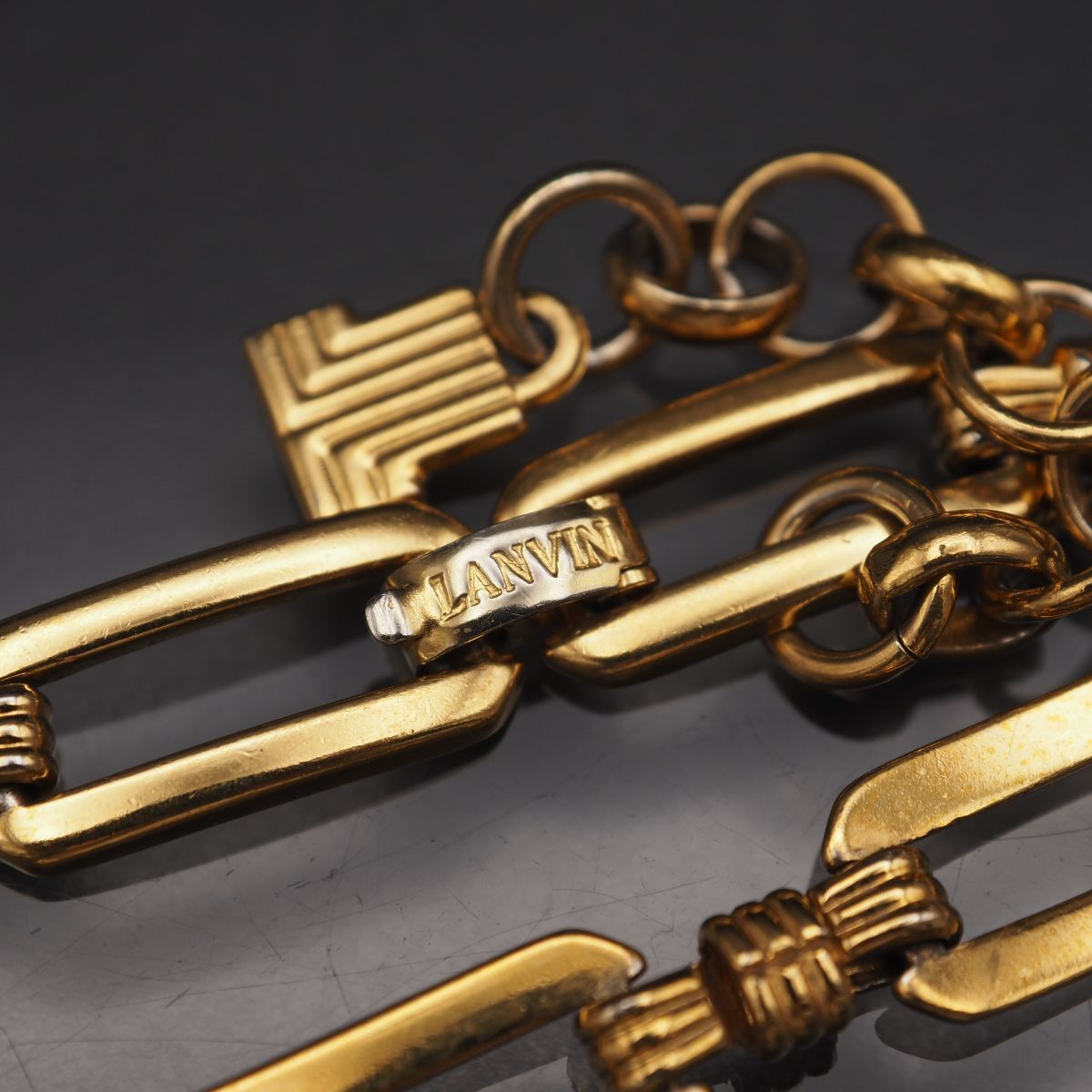 N682 LANVIN ランバン GERMANY刻印 ネックレス ゴールド チェーン デザイン ヴィンテージ| N682 LANVIN ランバン GERMANY刻印 ネックレス ゴールド チェーン デザイン ヴィンテージ|