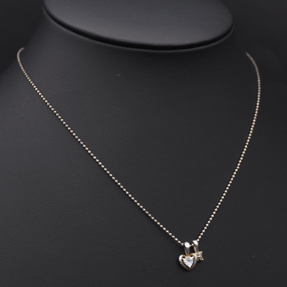 K698 Courreges Courreges moonstone diamond 0.04ct SILVER 925 stamp pendant necklace design silver 4 month 6 month birthstone 