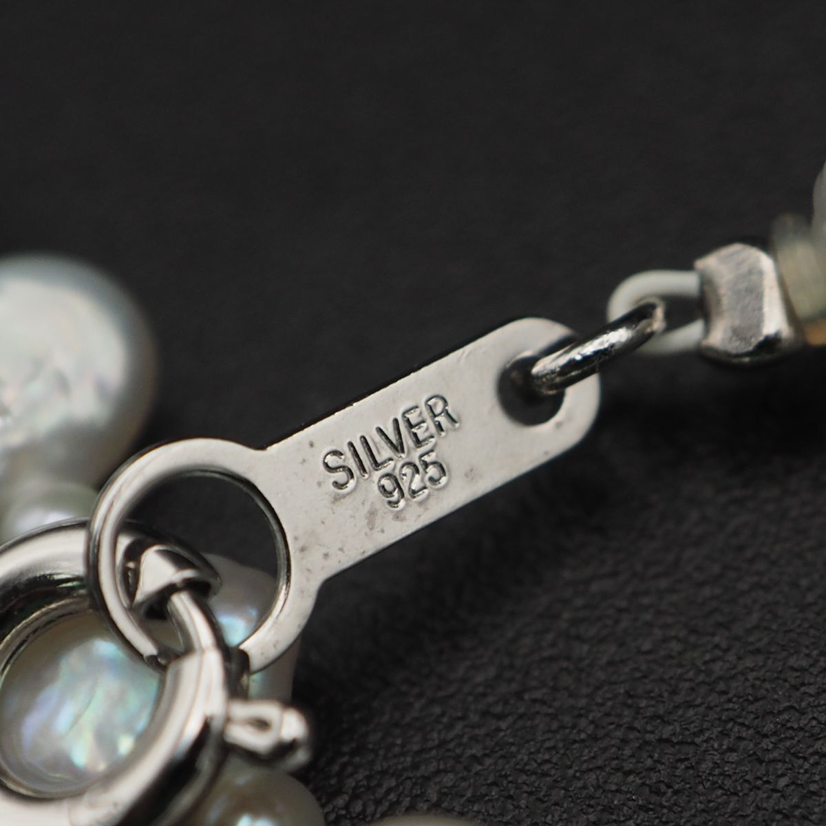 N754 淡水真珠 パール SILVER925 STERLING刻印 ネックレス デザイン シルバー 6月誕生石_画像9