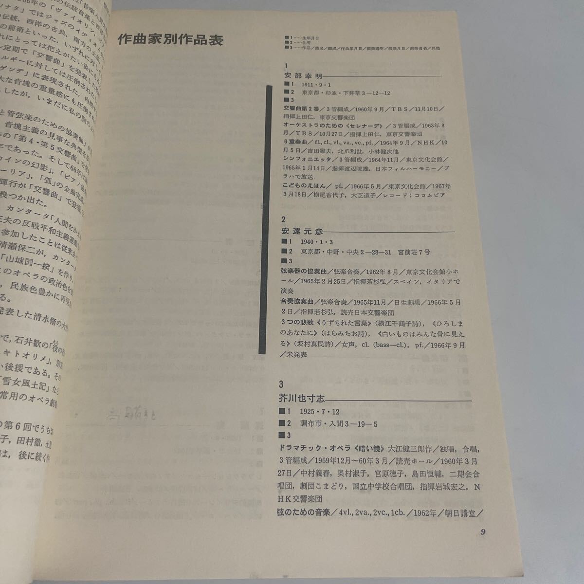日本の作曲 1961-67 音楽芸術12月臨時増刊 1967年 昭和42年発行 音楽之友社の画像6