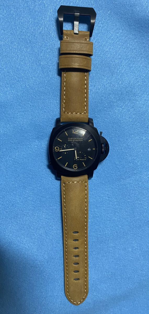 自動巻腕時計 CUSTOM MADE ONE OF EDITION スケルトンバック、日付、パワーリザーブメーター付きの画像1
