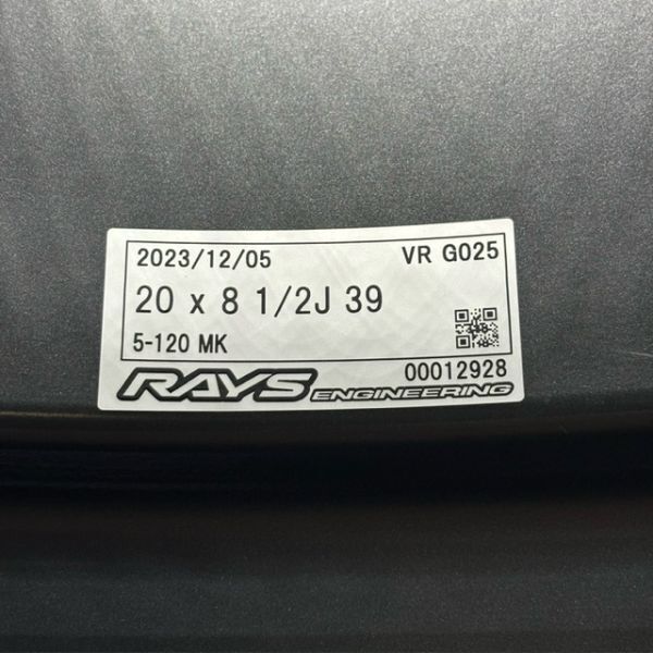 即納 新品未使用品 RAYS VOLK RACING G025 8.5-20+39 5/120 ホイール単品4本 40系アルファード ヴェルファイア 個人宅OK 鍛造 レイズ 5H120_画像5