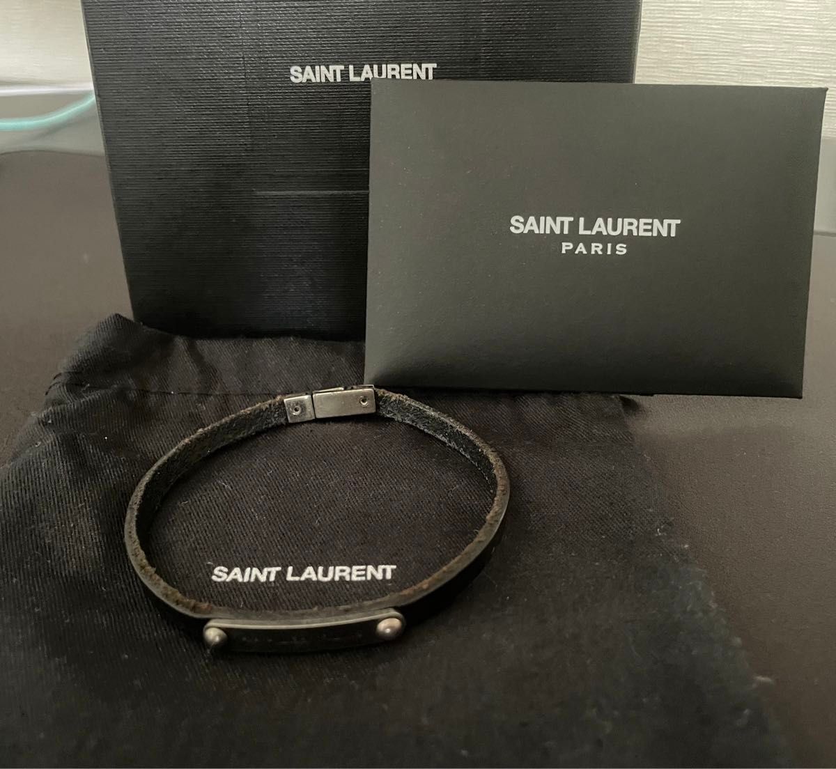 Saint Laurent ID レザー ブレスレット