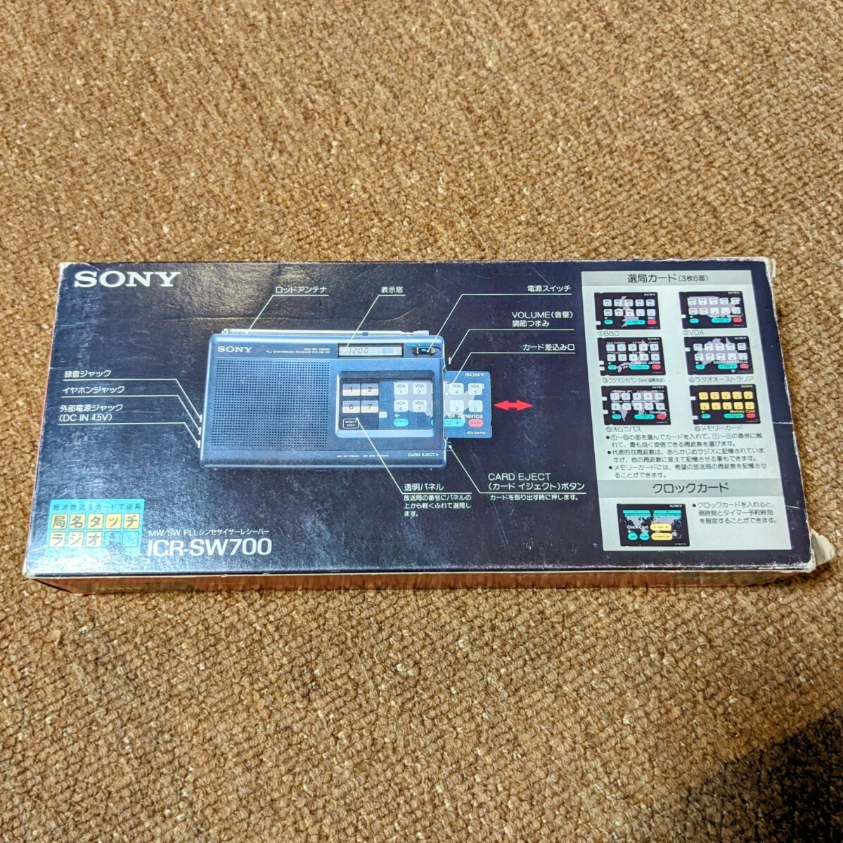 SONY ポータブルラジオ カード式 局名タッチラジオ ICR-SW700 元箱・コンパクトアンテナ付_画像8