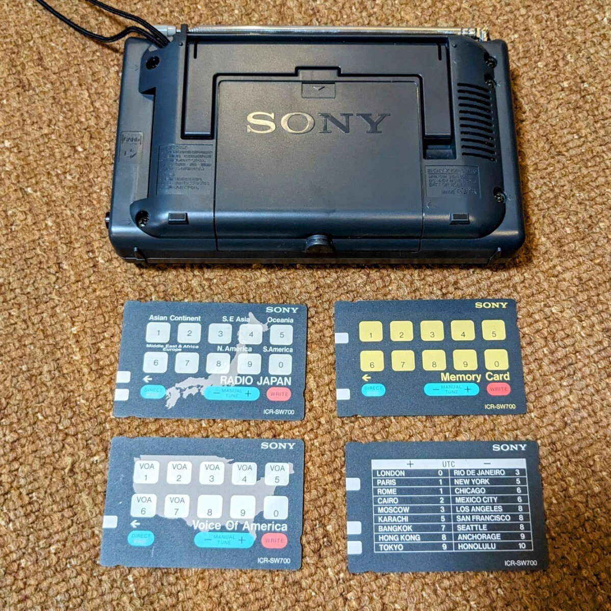 SONY ポータブルラジオ カード式 局名タッチラジオ ICR-SW700 元箱・コンパクトアンテナ付_画像2