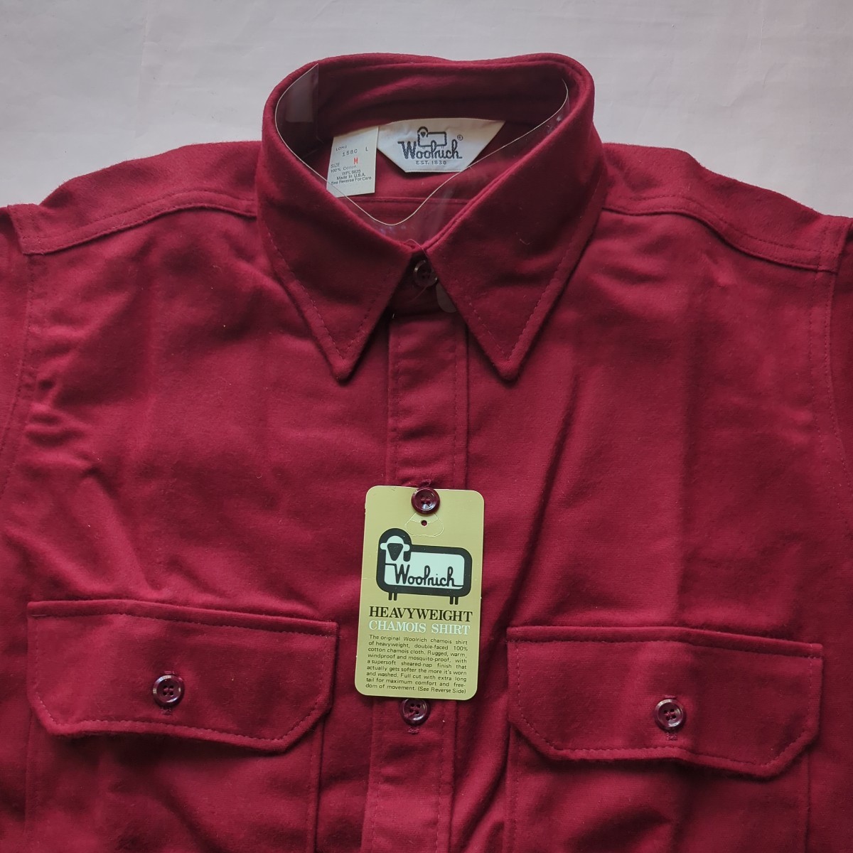 VINTAGE WOOLRICH Chamoisシャツ MADE in USA DEAD STOCK 送料無料!の画像2