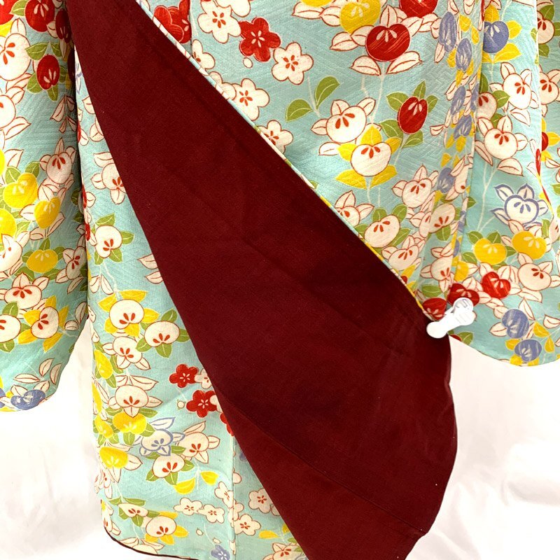 # "Семь, пять, три" 7 лет женщина . античный кимоно & maru obi слива .# состояние хороший 404ag84