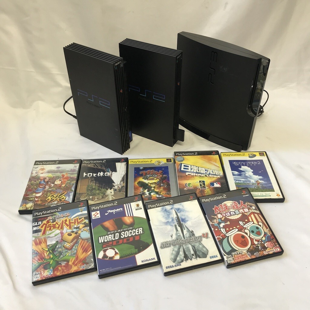 SONY ソニー PlayStation2 PlayStation3 SCPH-15000 SCPH-50000 CECH-2000A プレステ3 本体 太鼓の達人 グラモンバトル まとめ 秋Y0422-9の画像1