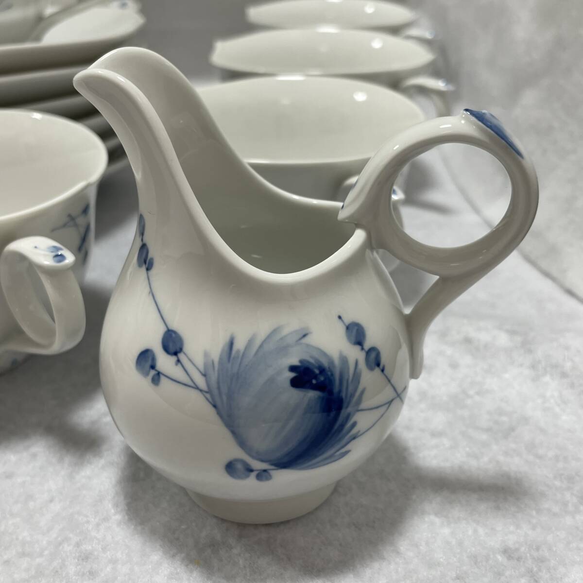 #9107　【美品】MEISSEN マイセン 青い花シリーズ　豪華21点!! ブランド食器 テーブルウェアセット ホワイト_画像8