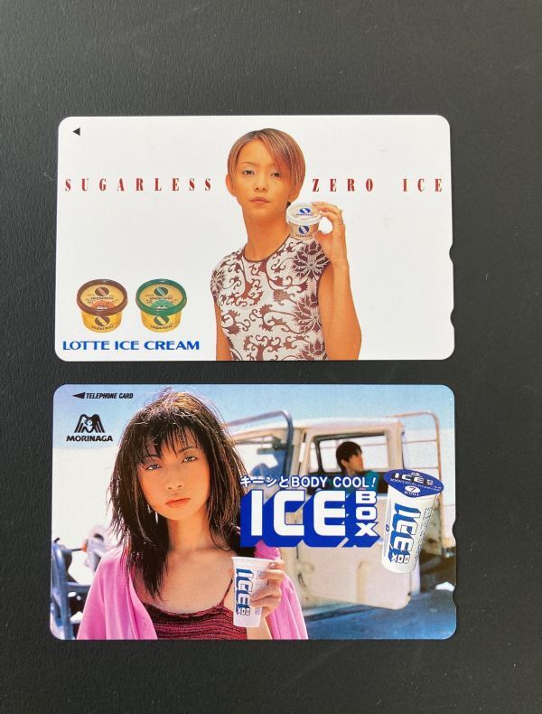 テレホンカード テレカ 安室奈美恵 持田香織(ELT) 森永ICE BOX アイドル ミュージシャン 女優の画像1