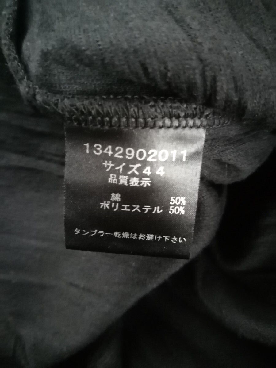 【レア物】SHELLAC シェラック 半袖 カットソー Tシャツ ニット テレコカットソー 未使用に近い 極美品！ サイズ44 ブラックの画像4