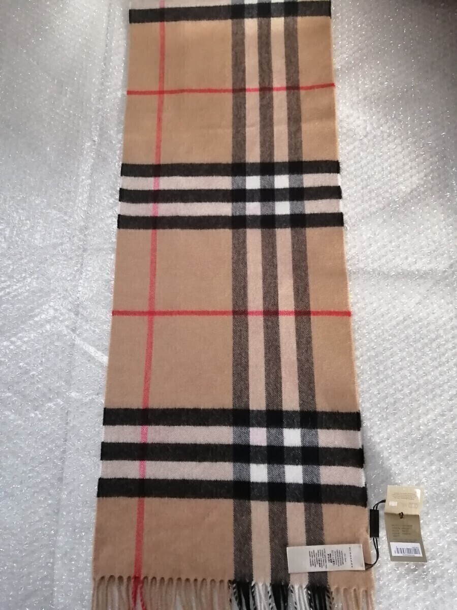 未使用タグ付き】BURBERRY バーバリー マフラー カシミア100 