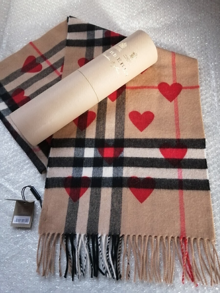 未使用タグ付き】BURBERRY バーバリー マフラー カシミア100 