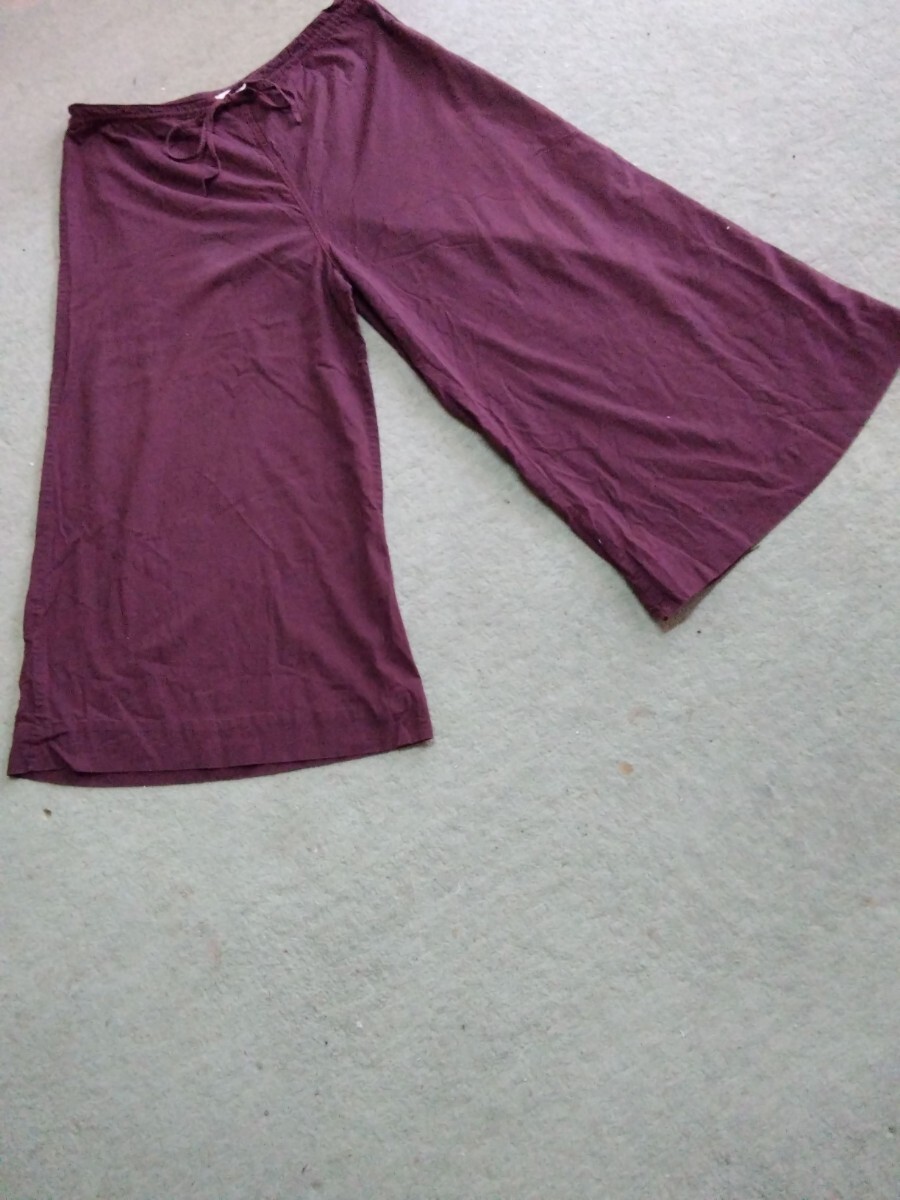 ワイドパンツ濃い紫【ANOKHI】インド製◆大きめМサイズ_画像1