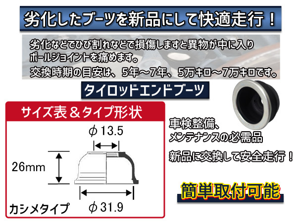 ■アウトランダー GF7W GF8W GG2W H24/08～ タイロッド エンド ブーツ 大野ゴム 2個セット 送料無料_画像2